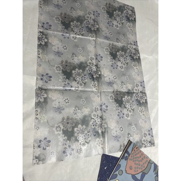 20x30 Inch Blue Fish Coral Wrapping Paper Sheets Set- 2 Papers & 2 Tissue Sheets - Picture 8 of 12